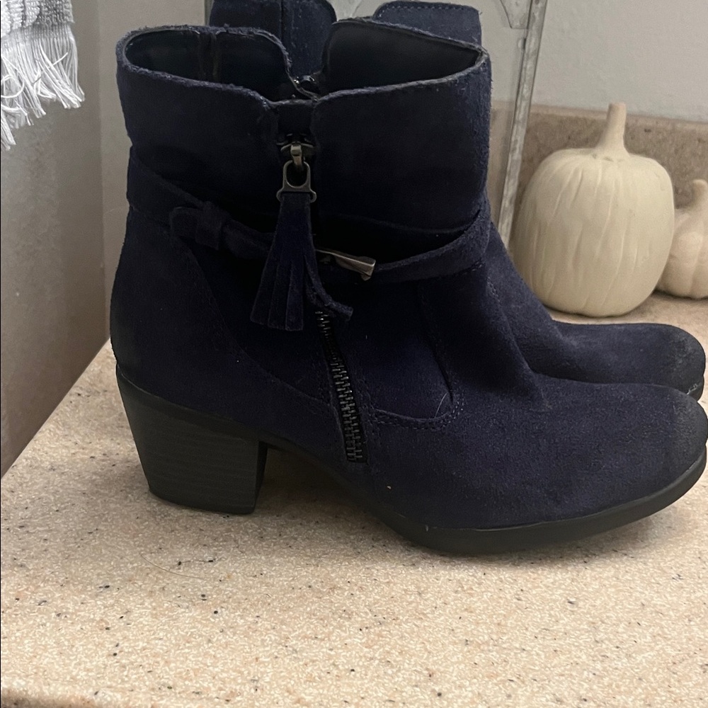 Earth Origins Dark Blue Ankle Booties with Tassel